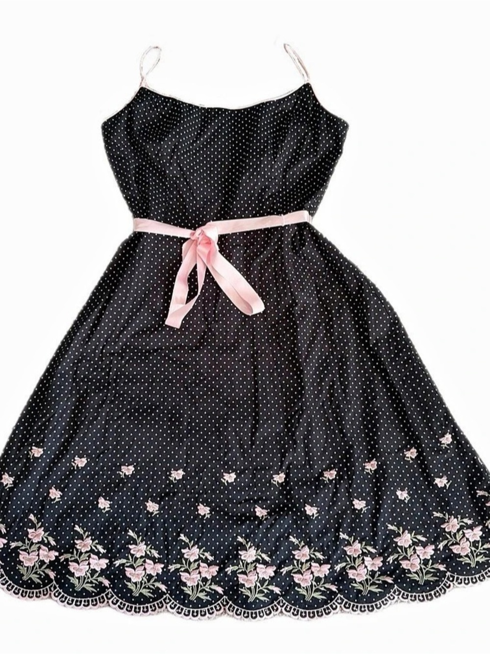 vintage coquette polka dot dress